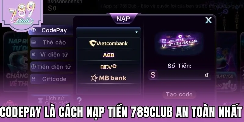 Codepay là cách nạp tiền 789Club an toàn nhất