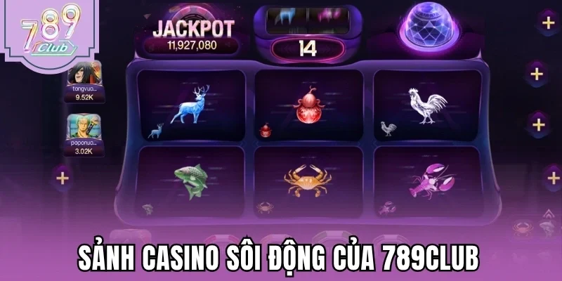 Sảnh casino sôi động của 789Club
