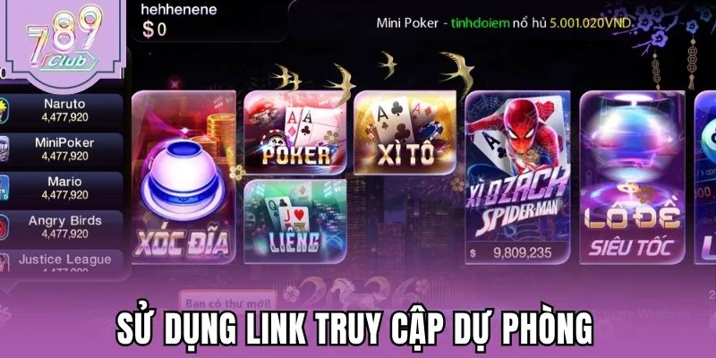 Sử dụng link truy cập dự phòng