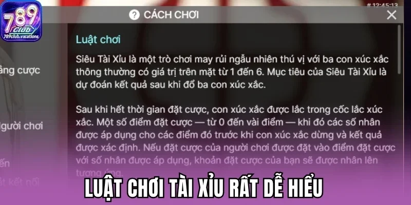 Luật chơi tài xỉu rất dễ hiểu