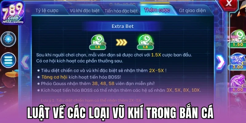 Luật về các loại vũ khí trong bắn cá