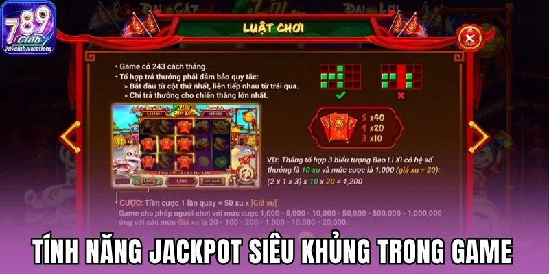 Tính năng Jackpot siêu khủng trong game